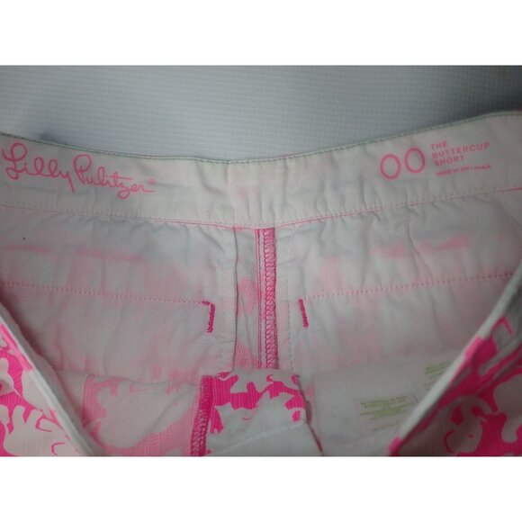 Lilly Pulitzer The Buttercup Short 00 Pink Elephant Scalloped Hem Women's Shorts - Picture 4 of 6